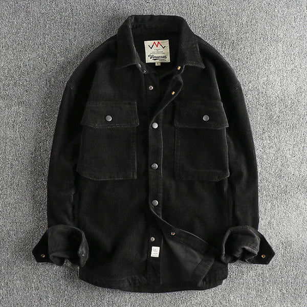 Winter Thick Washed Corduroy Long-sleeved Shirt