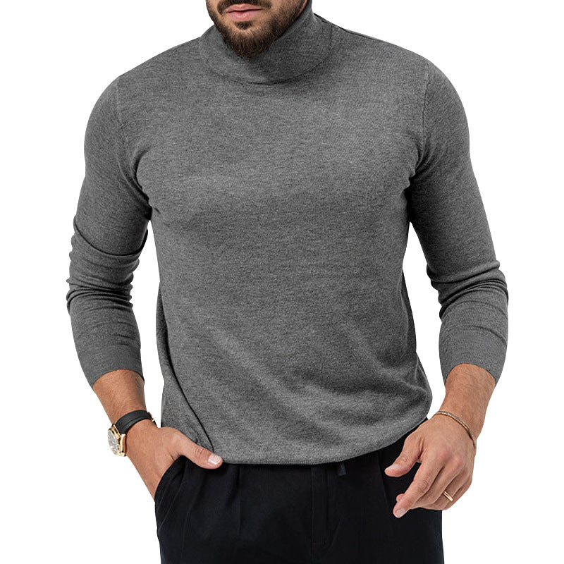 Maglione in cashmere lavorato a maglia con collo alto altamente elastico