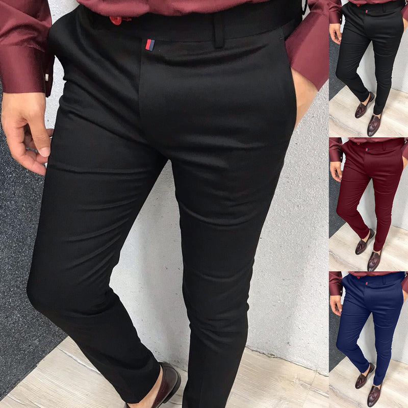 Pantalones formales informales con tapeta para hombre