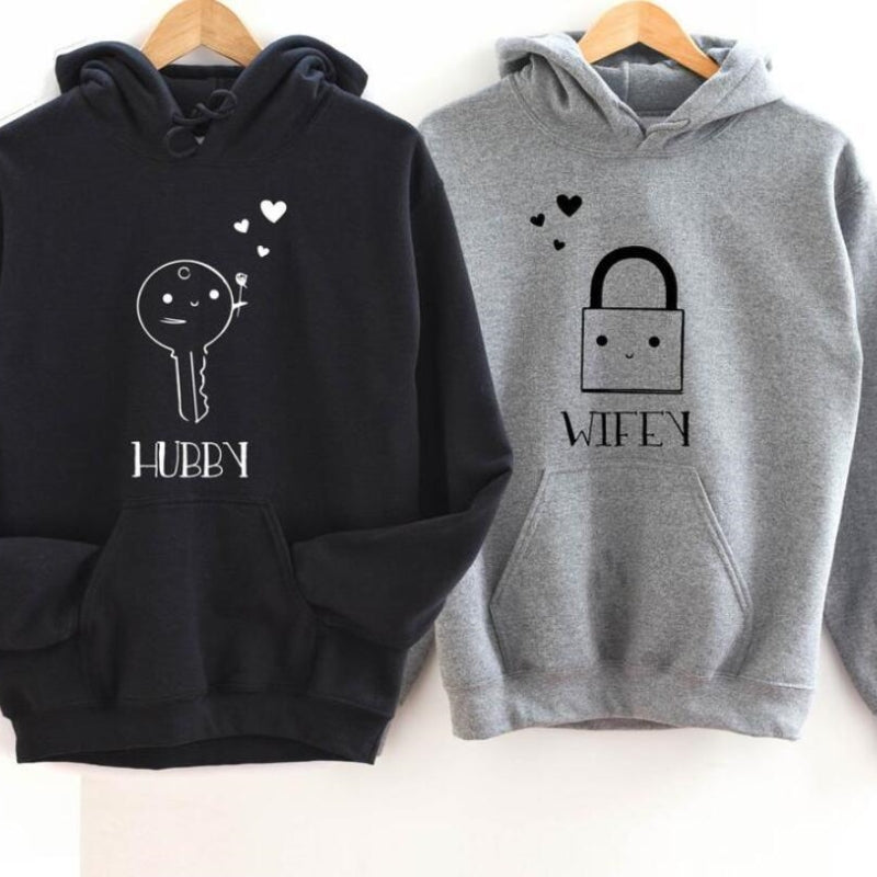 Sudadera con capucha y bolsillo Lock And Key Couple