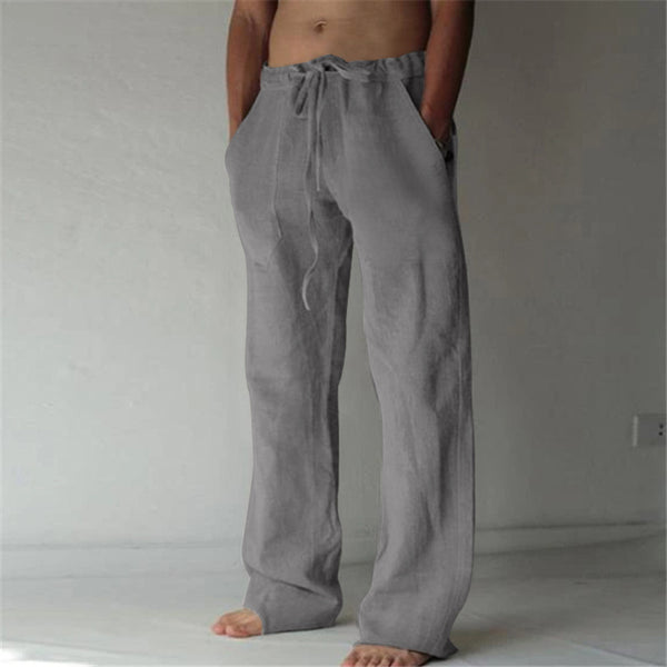 Pantalones casuales de lino fino de moda