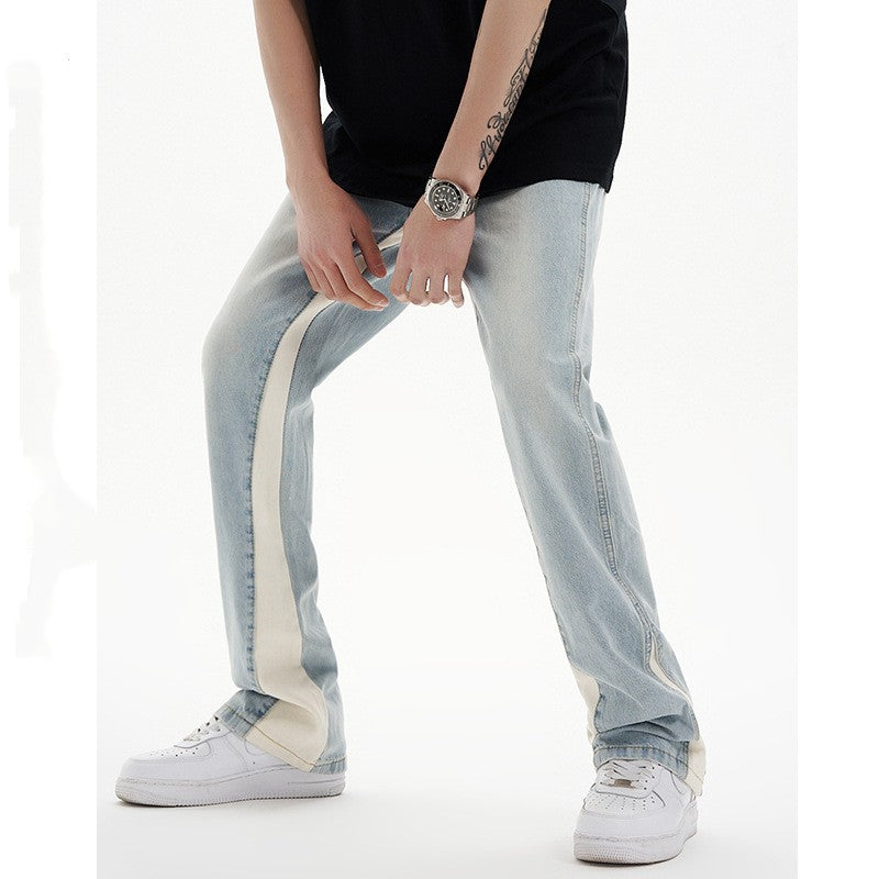 Men's Patchwork Casual Denim Trousers