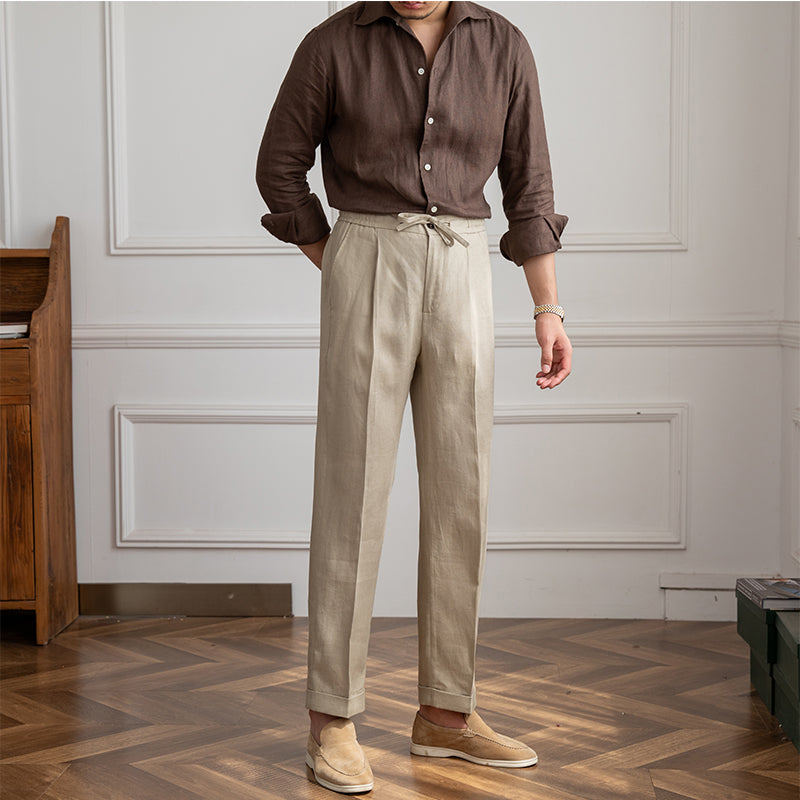 Casual Thin Tethered Linen Pants for men