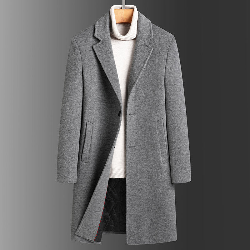 Woolen Men's Slim Long Casual Trench Coat