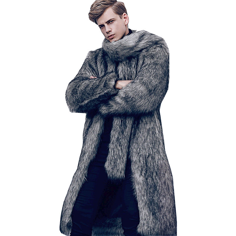 Men's Casual fur Coat With Lapel