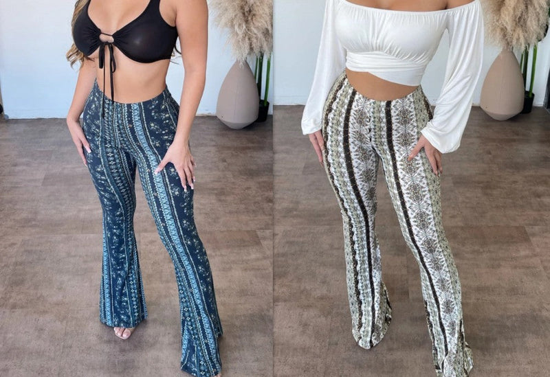 High Elastic Tight Pants Slim Sexy Print Trousers