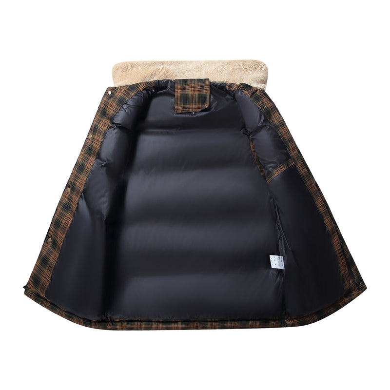 Men Neck Collar Warm Plaid Vest