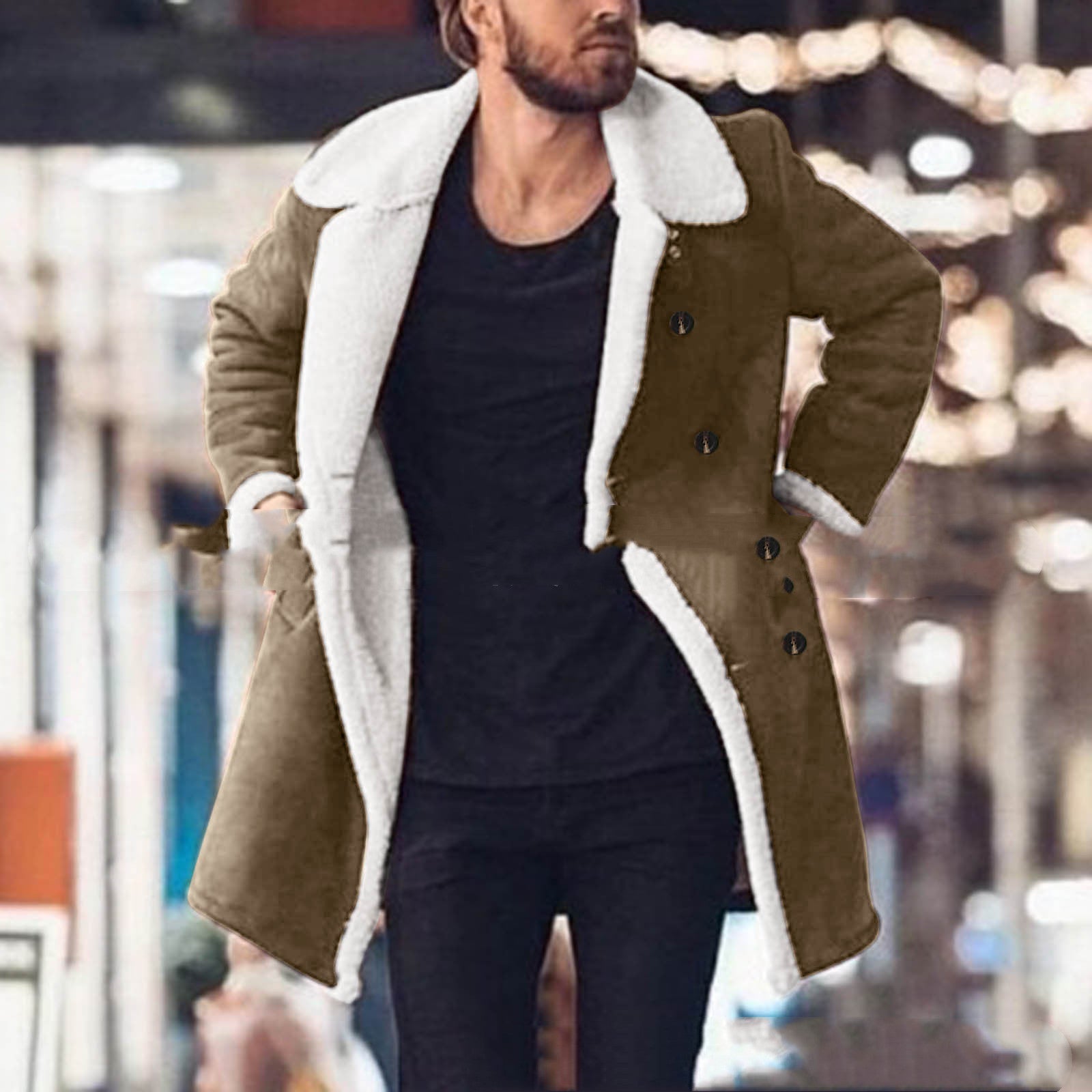 Polar Fleece Suede trench coat men