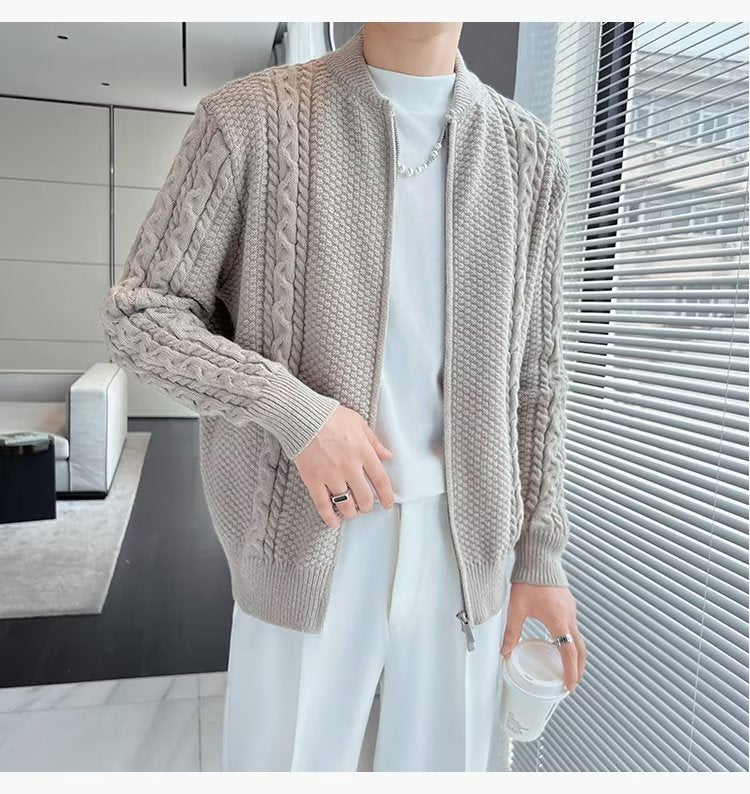 Zipper Knitted Cardigan For Men