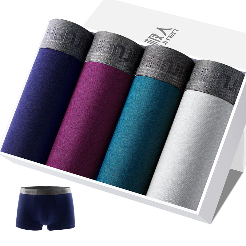 Modal Boxer Shorts Breathable Large Size Fatty Boxer Shorts Head Box men