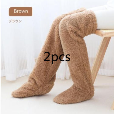 Over Knee High Fuzzy Long Socks Winter Warm Cold Leg Knee Joint Cold-proof Stockings