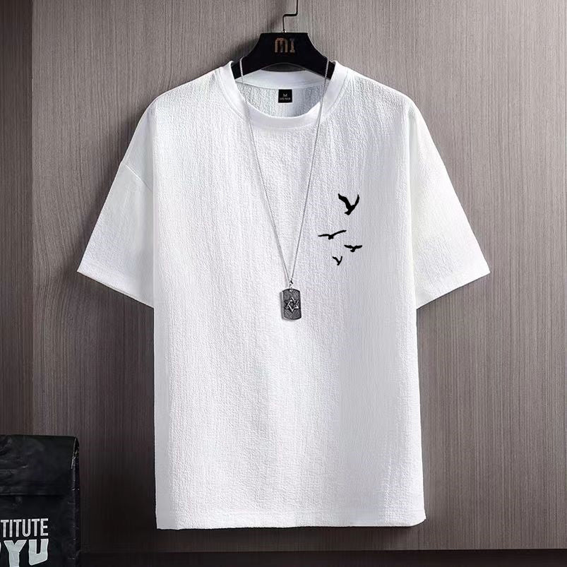 Ice Silk Short Sleeve T-shirt Men