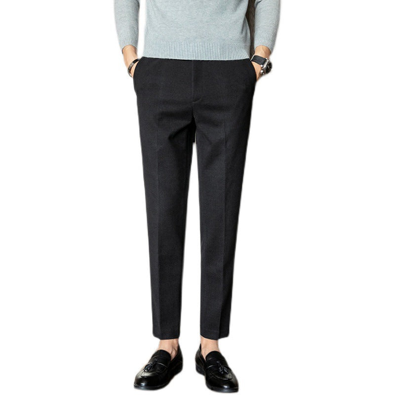 Slim-fit Thickened Autumn And Winter Wool Small Suit Pants