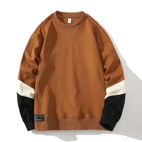 Loose Color Matching Round Neck Long Sleeve Casual sweater