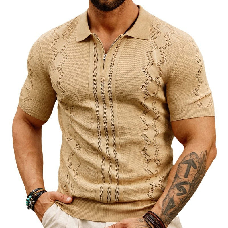 Men's Business Casual Knitted Polo Shirt