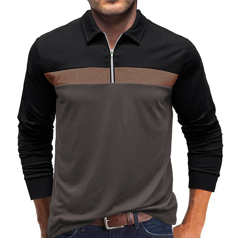 Autumn And Winter Men's Lapel Polo Shirt