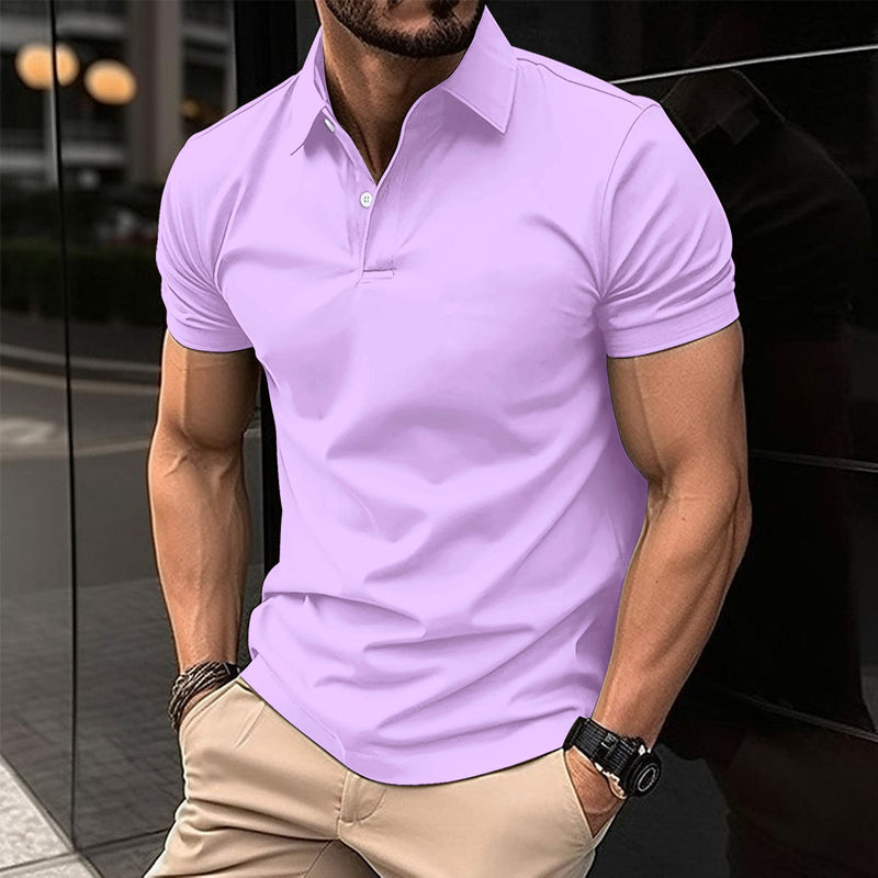 Summer POLO Button Solid Color Men's Sports POLO Shirt