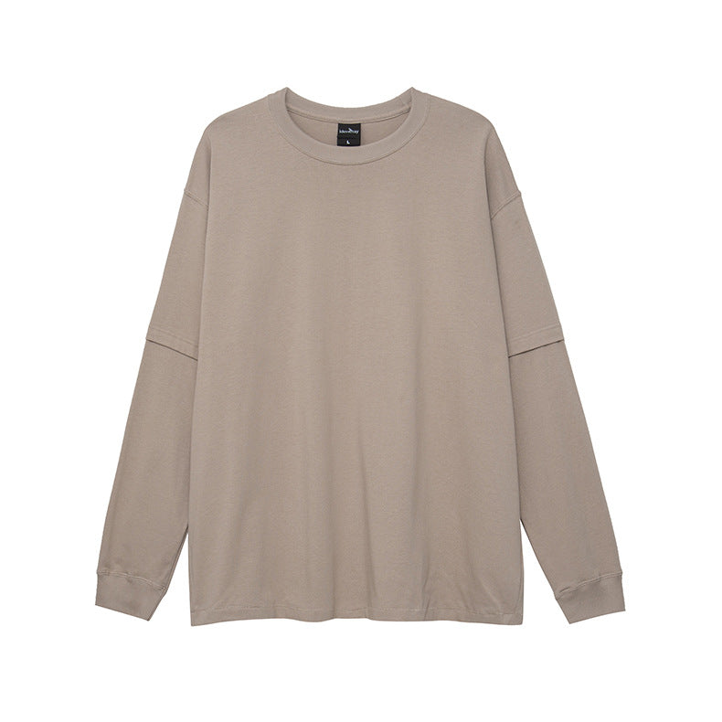 Cotton Basic Style Loose Bottoming Long Sleeve T-shirt