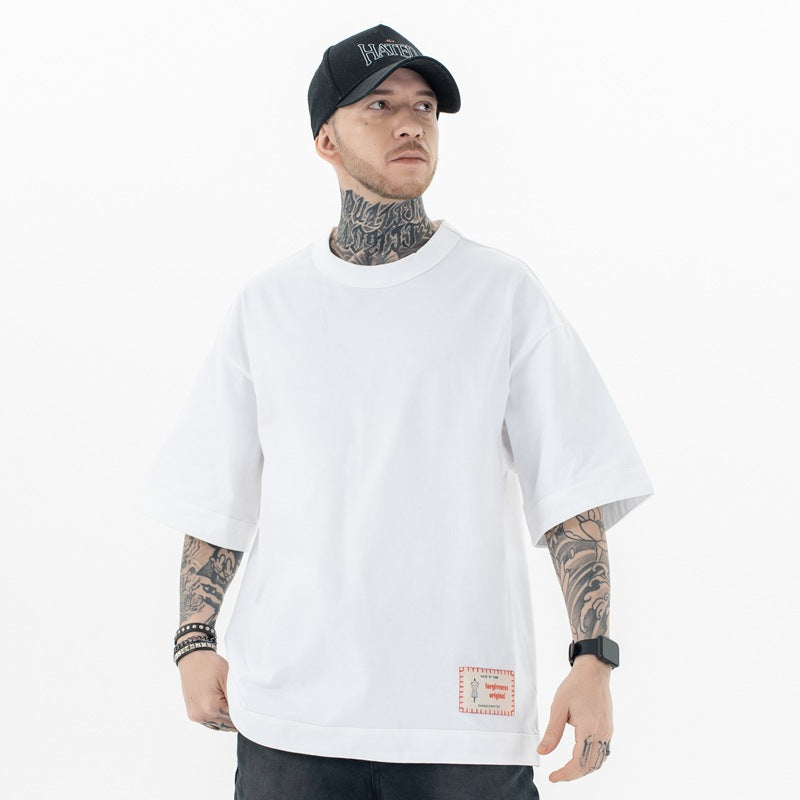 High Street Heavy Solid Color Basic T-shirt