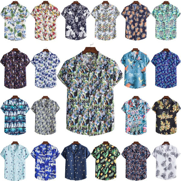 Casual Men's Shirt Hawaiian Beach Style Suit Collar Short Sleeve shirt