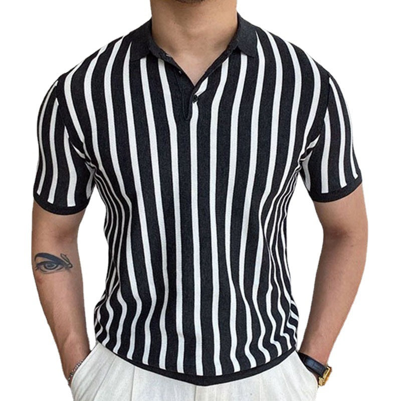 Knitwear Short Sleeve Business Polo Shirt Men