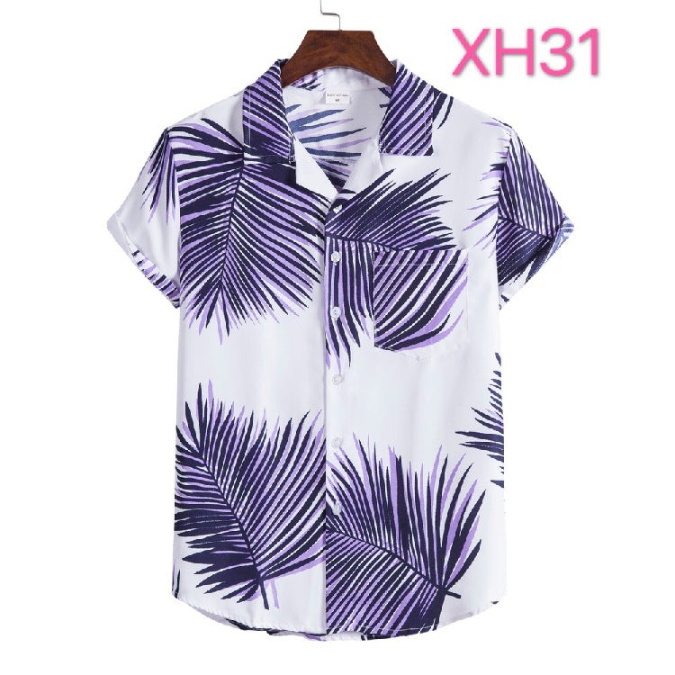 Casual Men's Shirt Hawaiian Beach Style Suit Collar Short Sleeve shirt