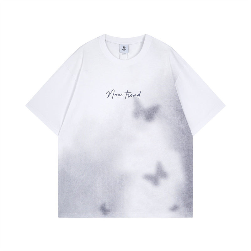 Inkjet Gradient Short Sleeve streetwear t-shirt men