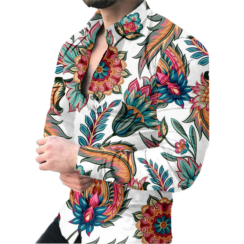 Camisa de manga larga para hombre de primavera y otoño.