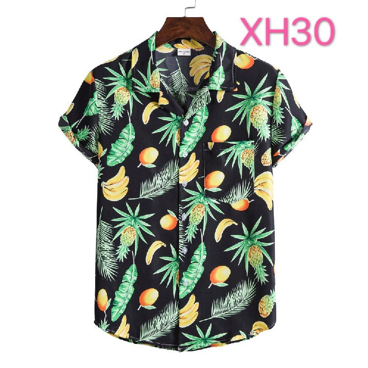 Casual Men's Shirt Hawaiian Beach Style Suit Collar Short Sleeve shirt