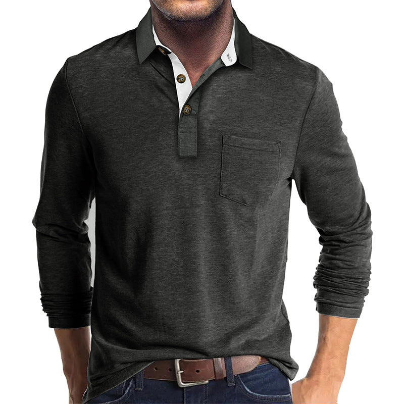 European And American Men's Long-sleeved Top