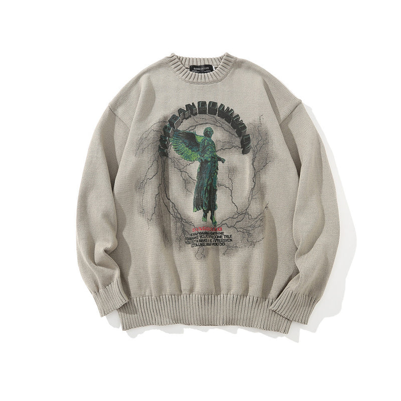 Dark Statue Printed Sweater For Men