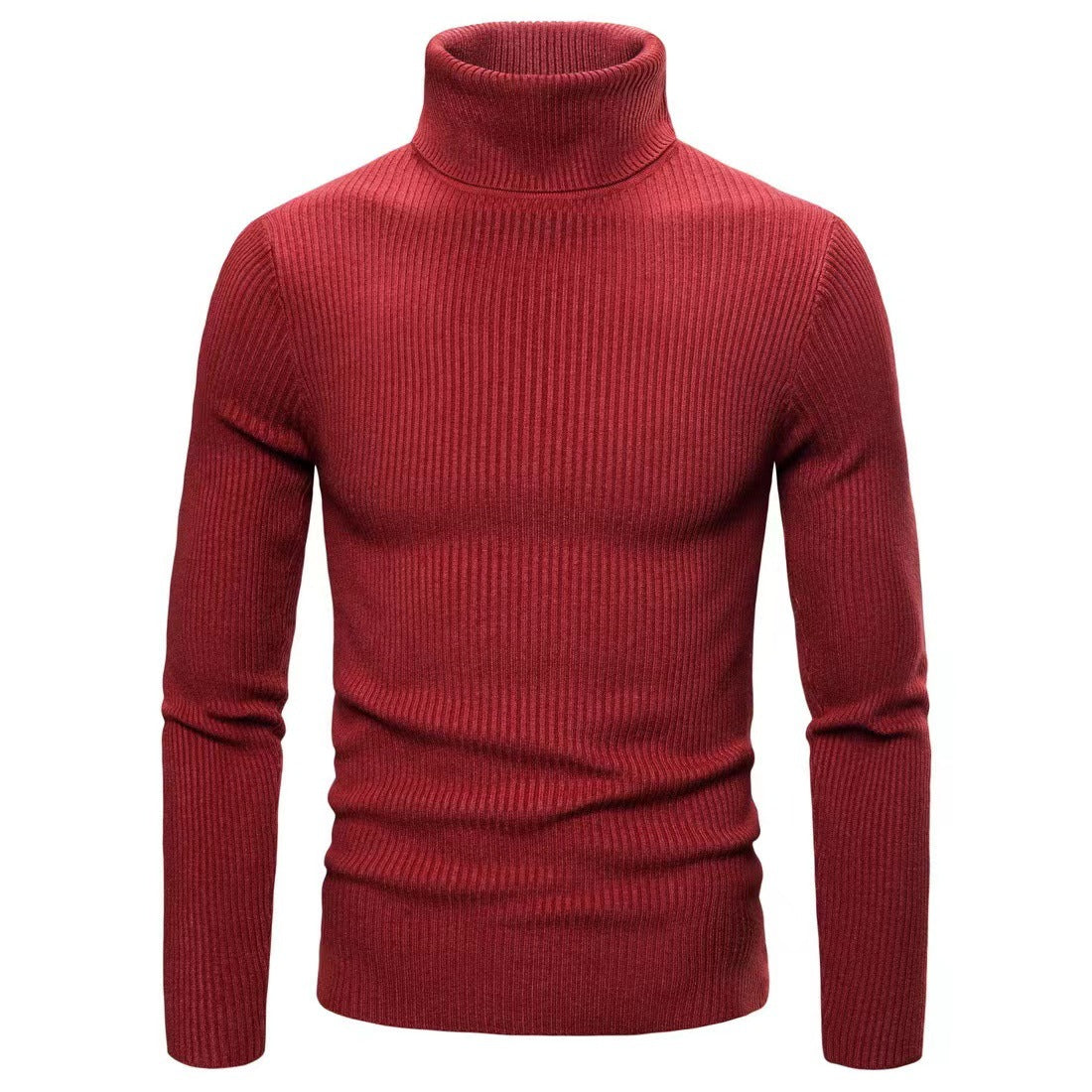 Maglione a collo alto slim fit tinta unita da uomo