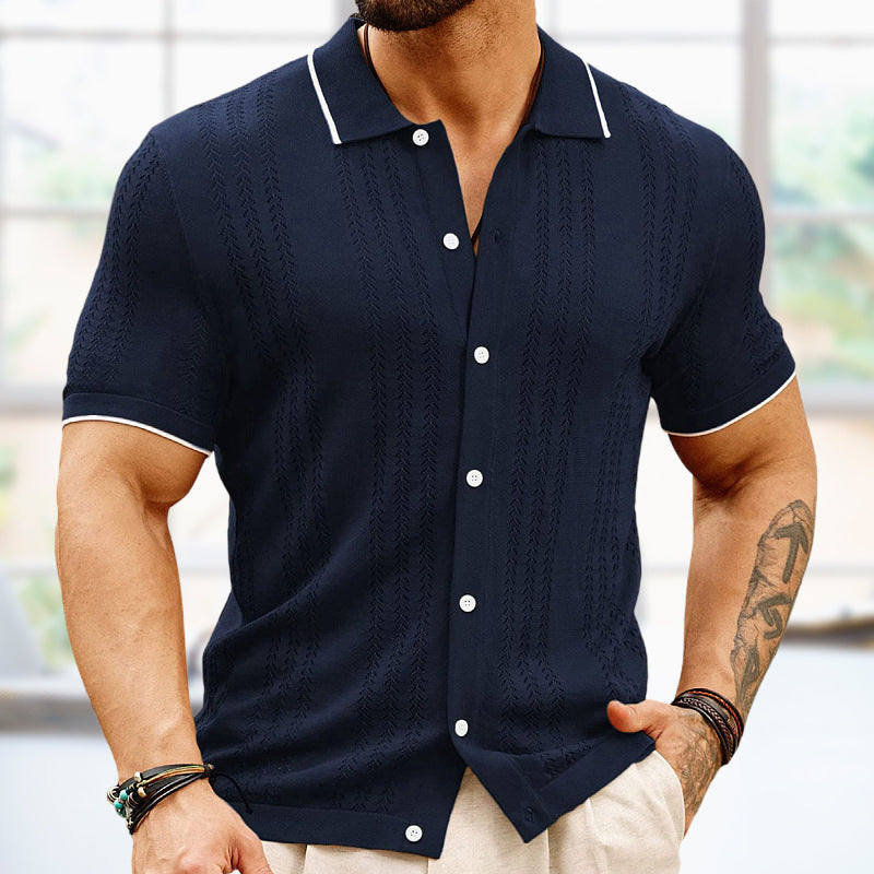 Short-sleeved Polo Summer Button Lapel Shirt