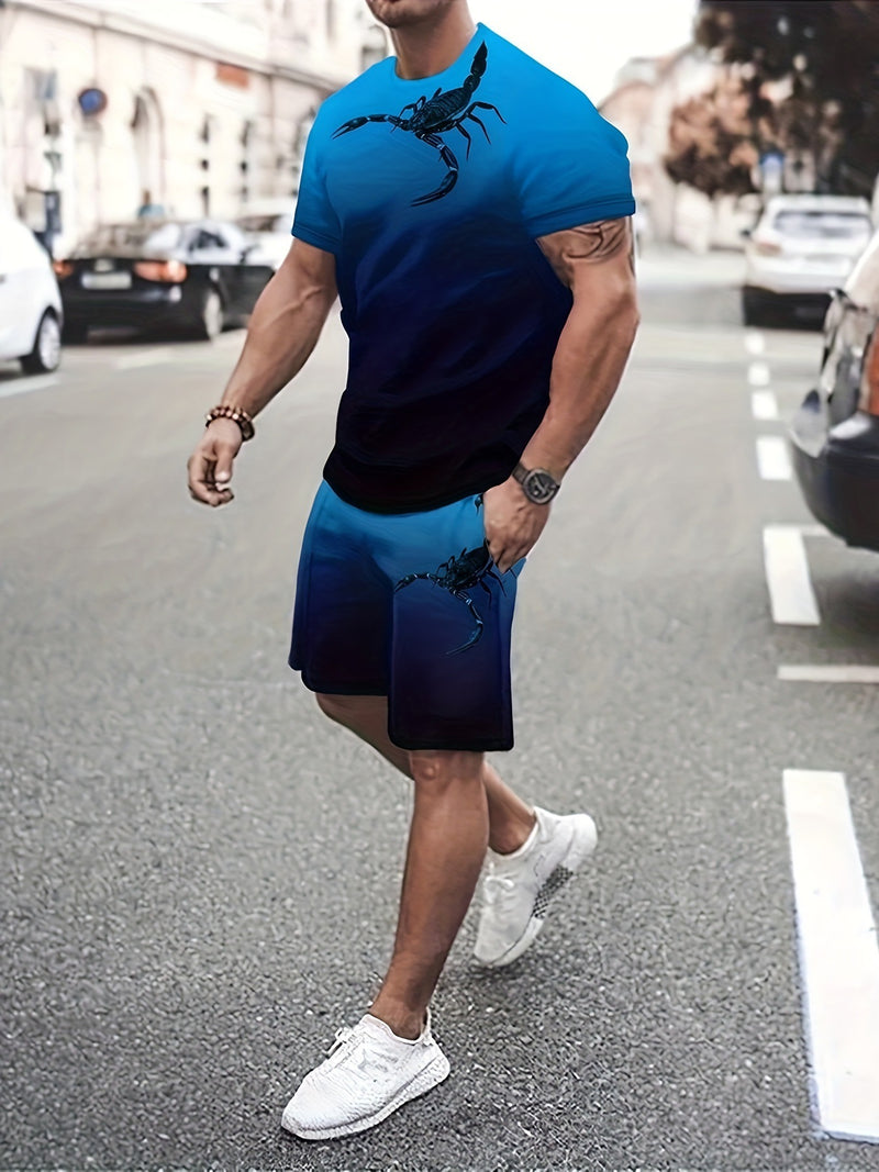 Short Sleeve Shorts Suit 3d Printed summer set Men