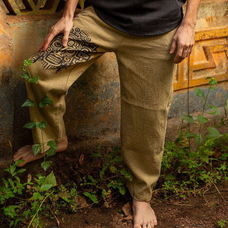 Pantalones casuales de estilo étnico sueltos estampados