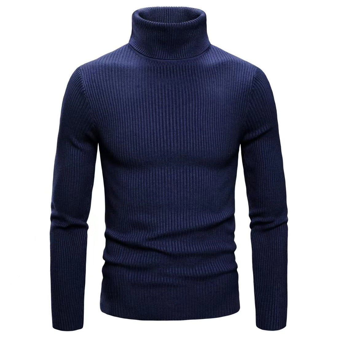 Maglione a collo alto slim fit tinta unita da uomo