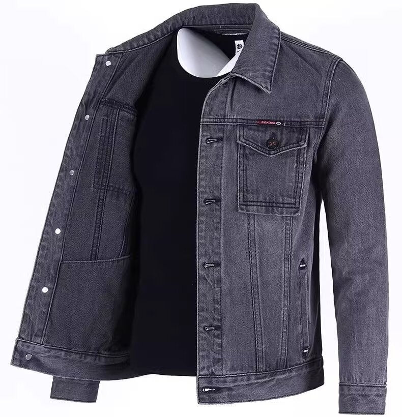 Men's Loose-fitting Workwear Lapel Denim Jacket