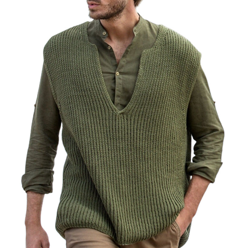 Loose Plus Size Knitted Vest Men