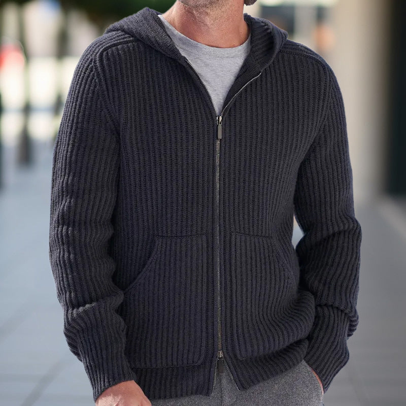 Men's Hooded Long Sleeve Knitted sweater