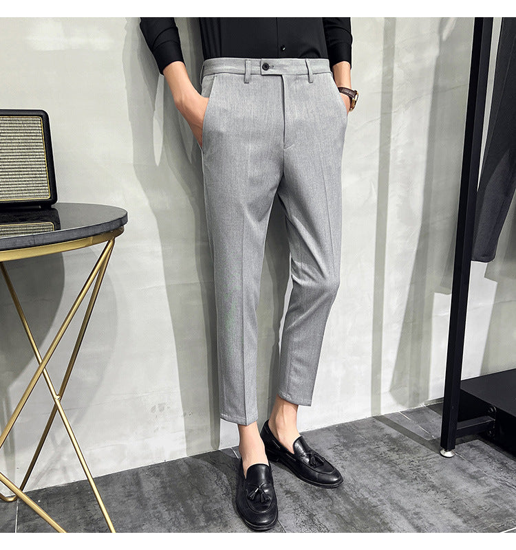 Pantalones tapered informales de corte slim para hombre