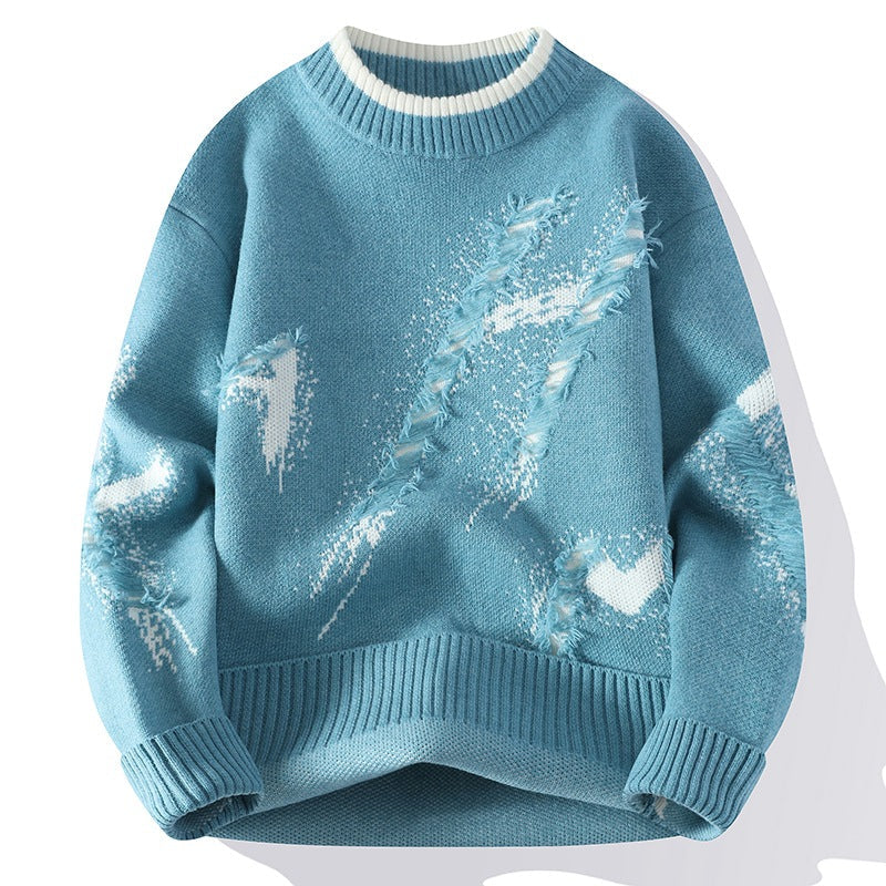 Pull en tricot thermique épais pour homme