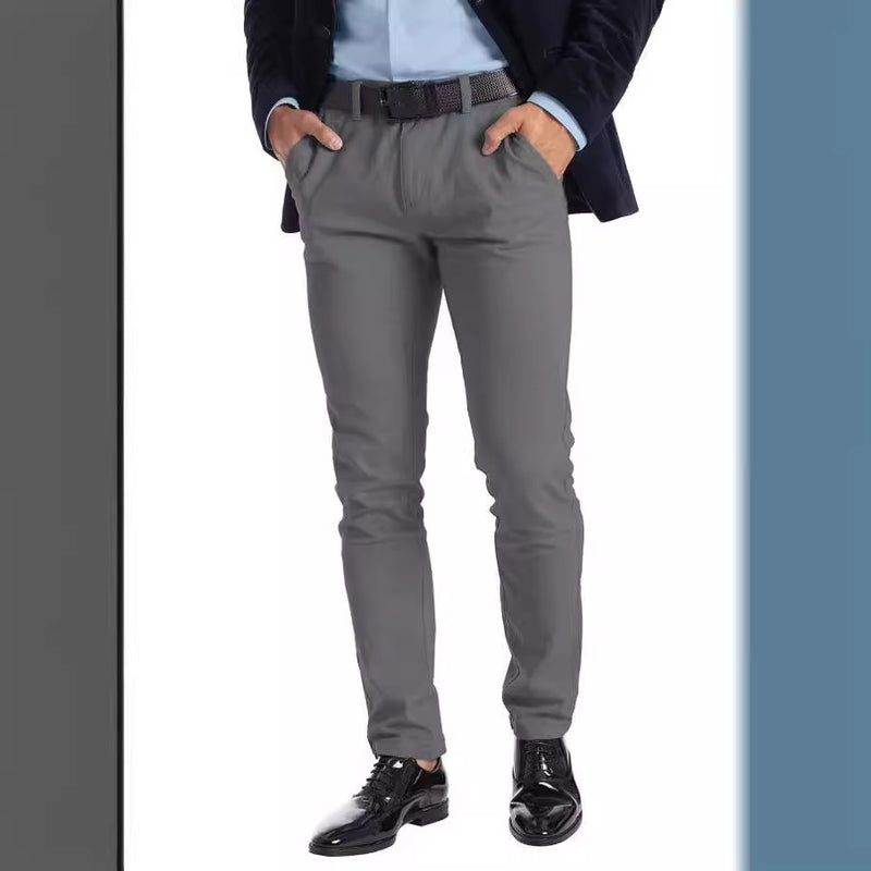 Business Micro-elastic Straight-leg Trousers men