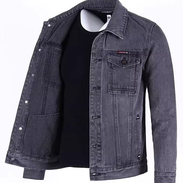 Men's Loose-fitting Workwear Lapel Denim Jacket