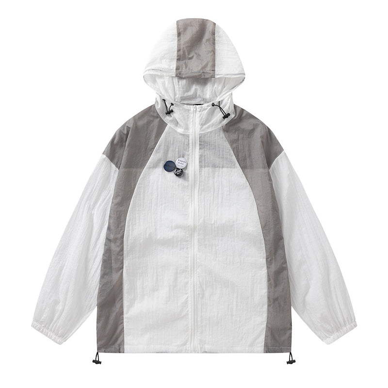 Contrast Patchwork Lightweight Sun Protection jacket