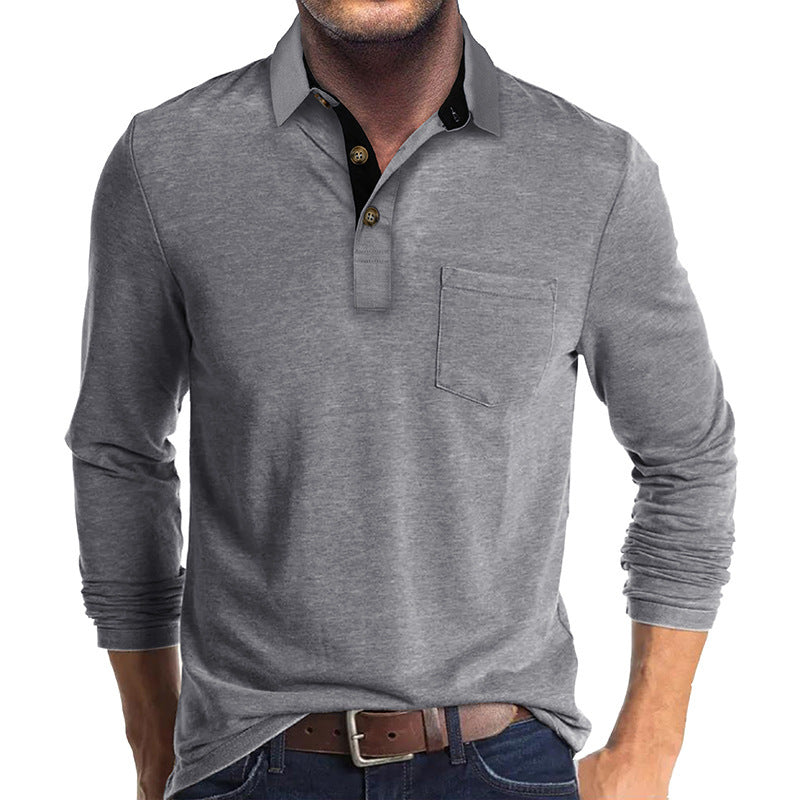 European And American Men's Long-sleeved Top