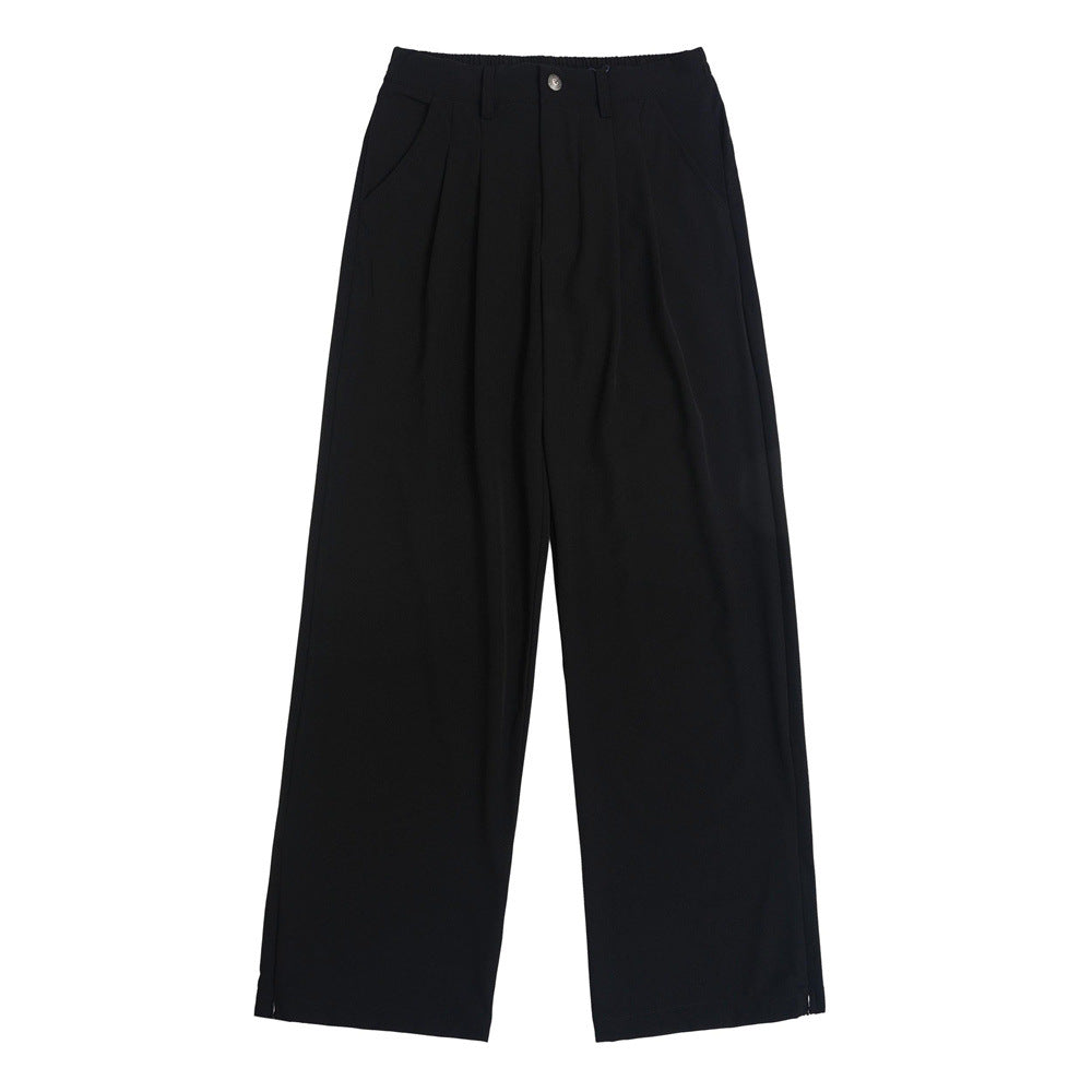 Men's Loose And Simple Solid Color Straight-leg Pants