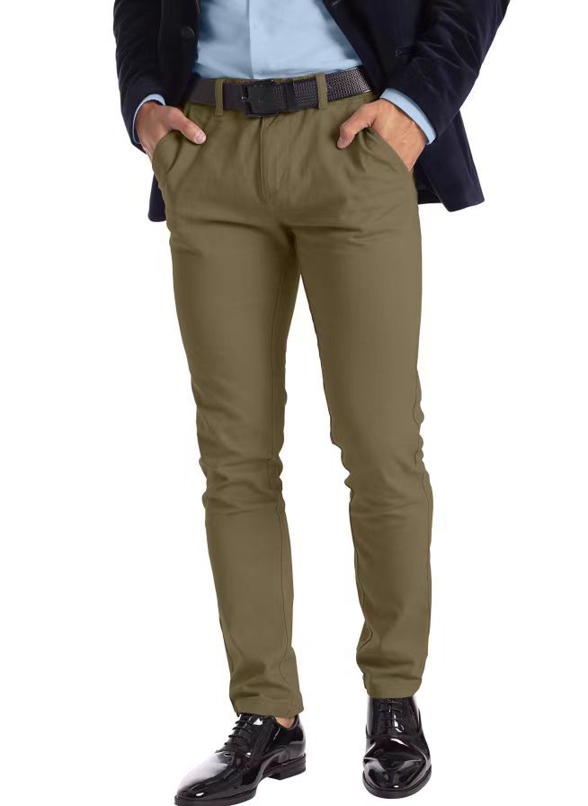 Business Micro-elastic Straight-leg Trousers men