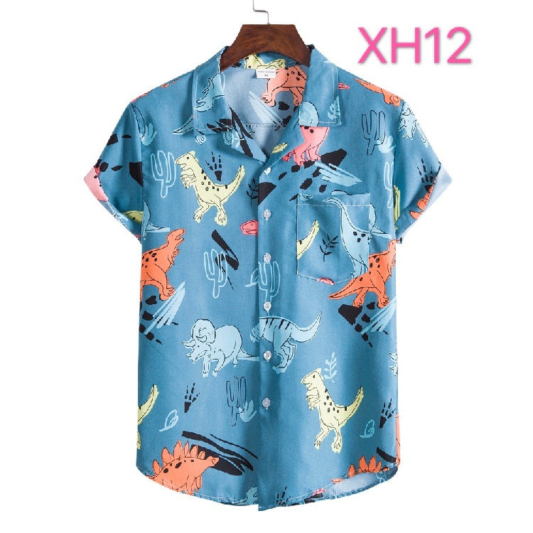 Casual Men's Shirt Hawaiian Beach Style Suit Collar Short Sleeve shirt