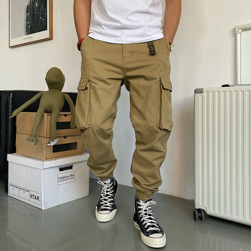 Men's Casual Cotton Multi-pocket Workwear Casual Pants