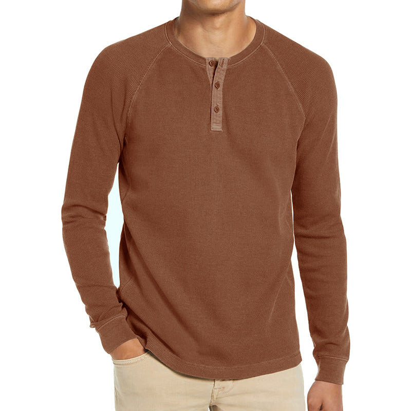 Men's Long-sleeved Waffle Bottoming T-shirt